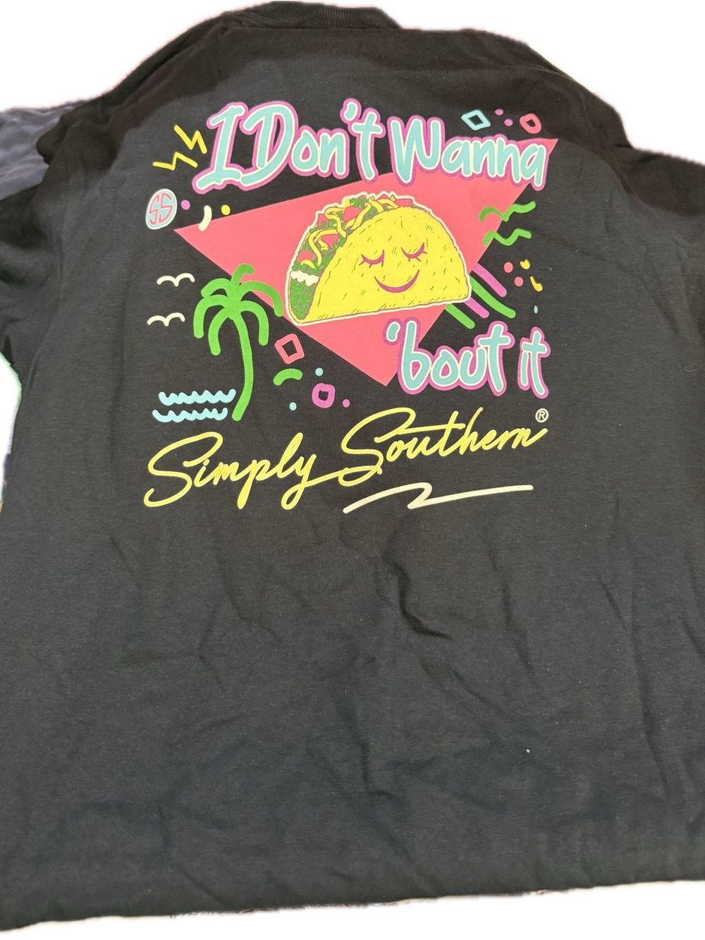 Simply Southern Black Taco Graphic Tee with Neon Accents